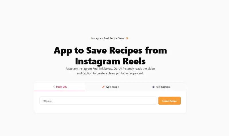 Instagram recipe saver